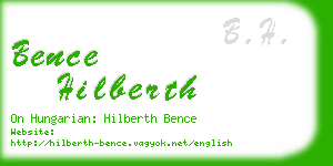 bence hilberth business card